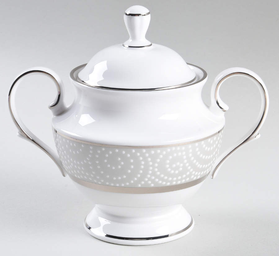 Pearl Beads Sugar Bowl & Lid by Lenox-1