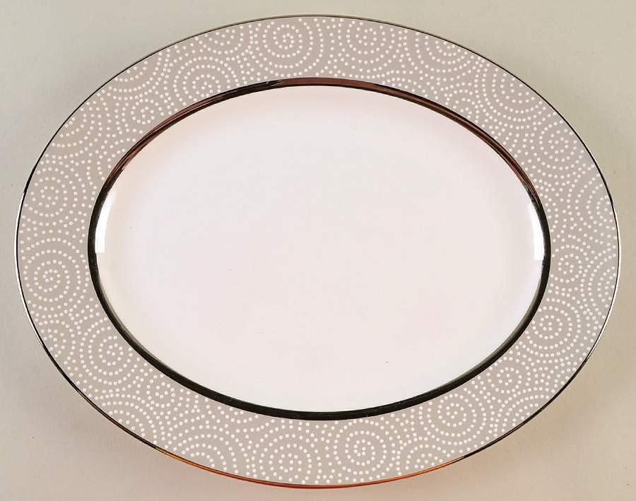 Pearl Beads 13" Oval Serving Platter by Lenox-1