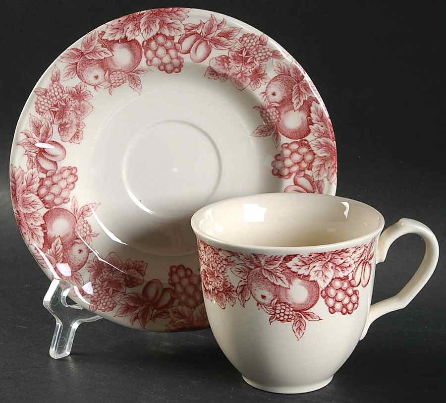 LIE7 Pink Flat Cup & Saucer Set by Libbey-1
