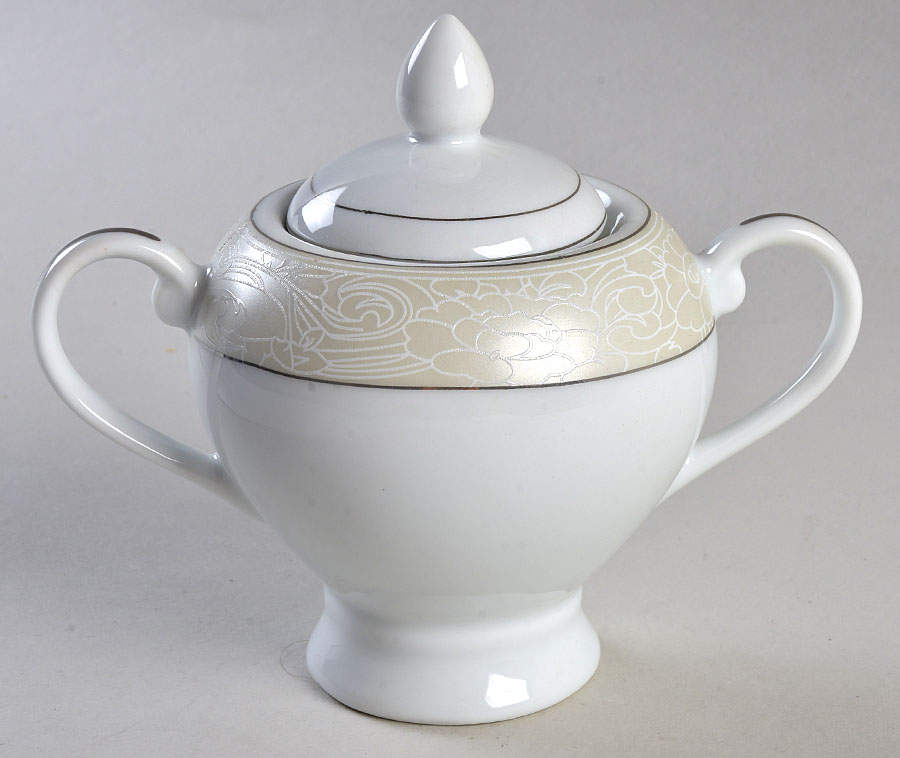 Orchid Silver Sugar Bowl & Lid by Lorren Home Trends-1