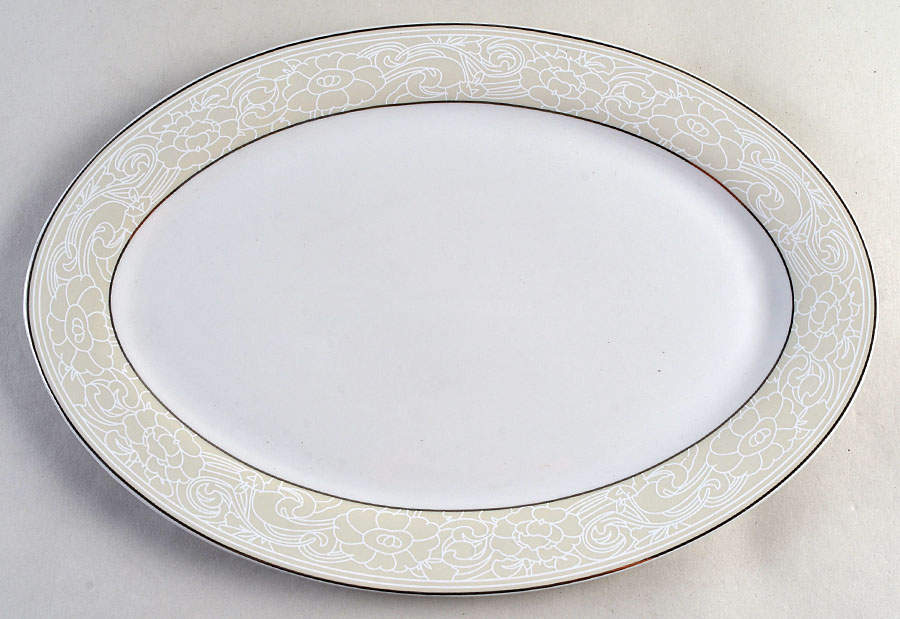 Orchid Silver 14" Oval Serving Platter by Lorren Home Trends-1