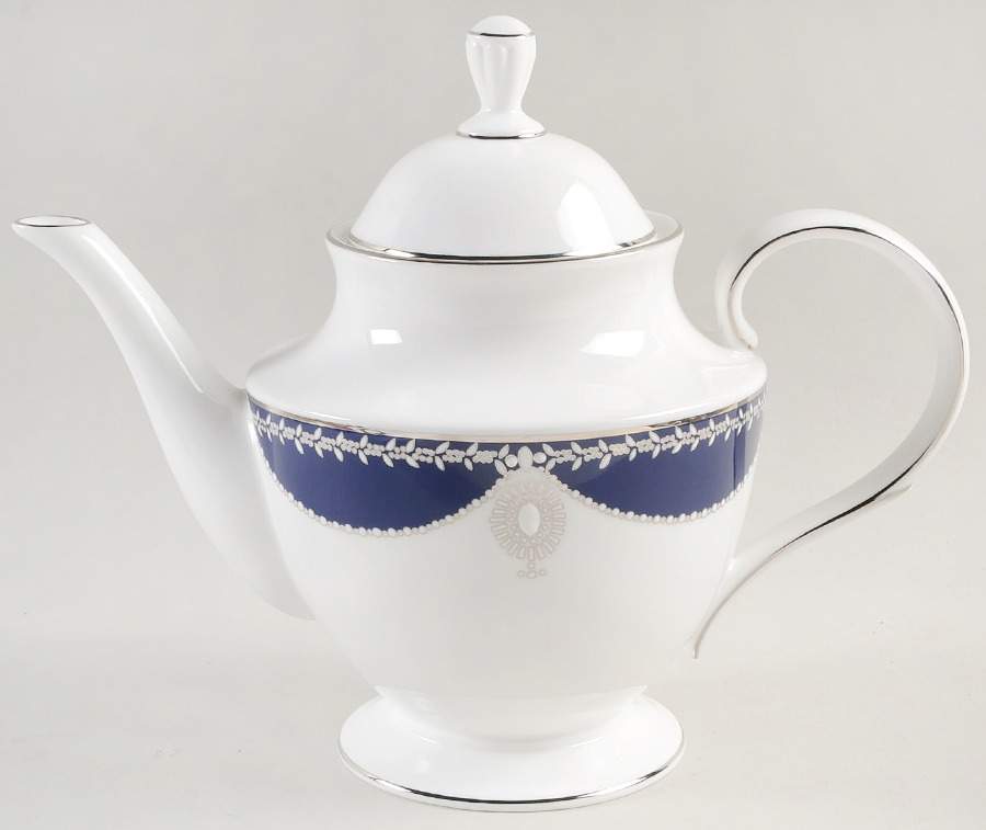 Empire Pearl Indigo Teapot & Lid by Lenox-1