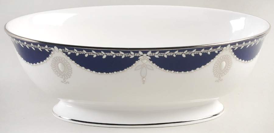 Empire Pearl Indigo 9" Oval Vegetable Bowl by Lenox-1