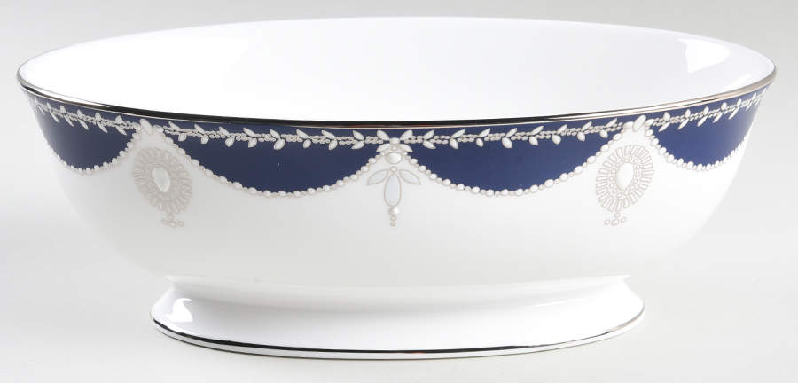 Empire Pearl Indigo 9" Oval Vegetable Bowl by Lenox-1