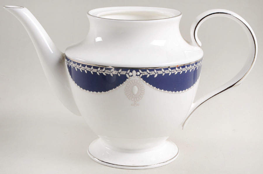 Empire Pearl Indigo Teapot No Lid by Lenox-1