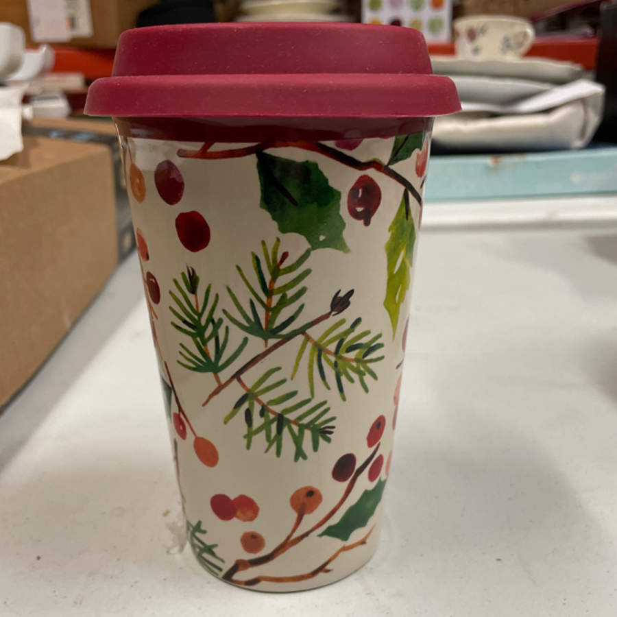 Holly Berry Travel Tumbler & Silicone/Plastic Lid by Longaberger-1