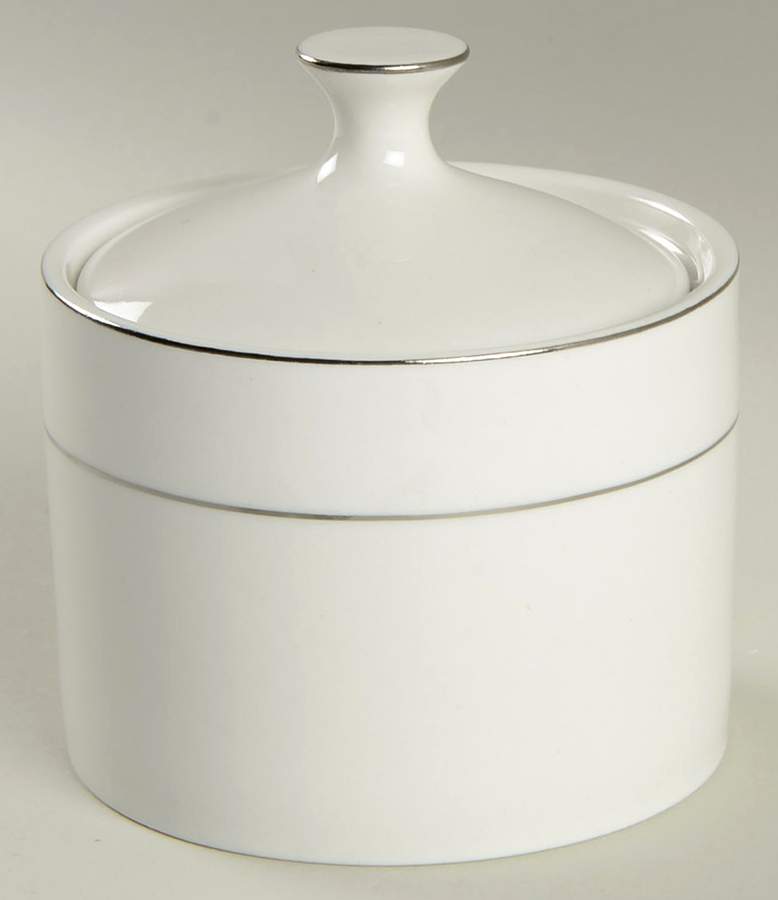 Platinum Banded Sugar Bowl & Lid by Linens N Things-1