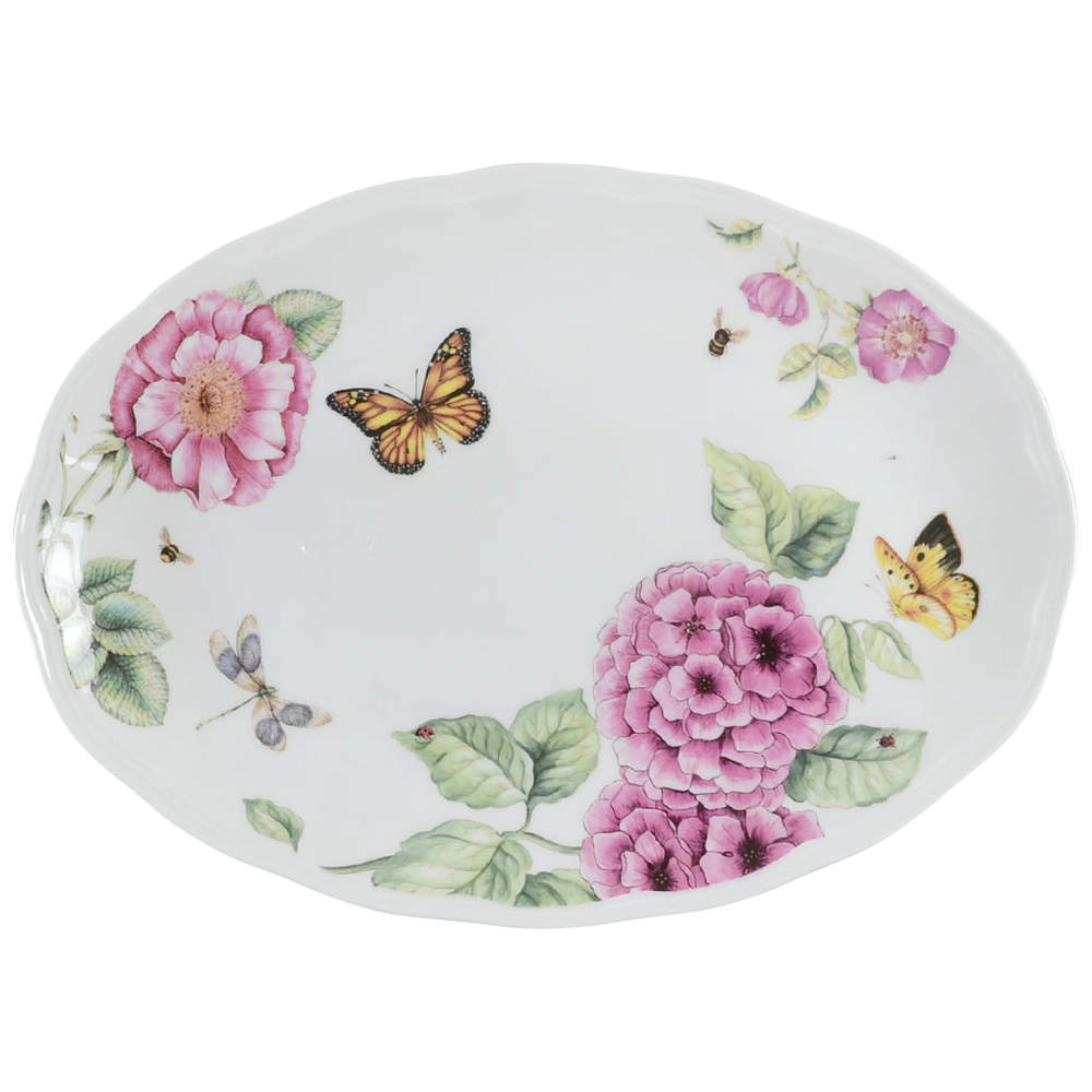 Butterfly Meadow Bloom 16" Oval Serving Platter by Lenox-1
