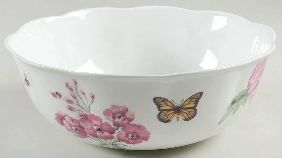 Butterfly Meadow Bloom 9" Round Serving Bowl by Lenox-1