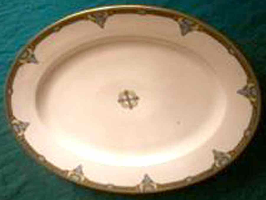 LIM557 14" Oval Serving Platter by Limoges-French-1