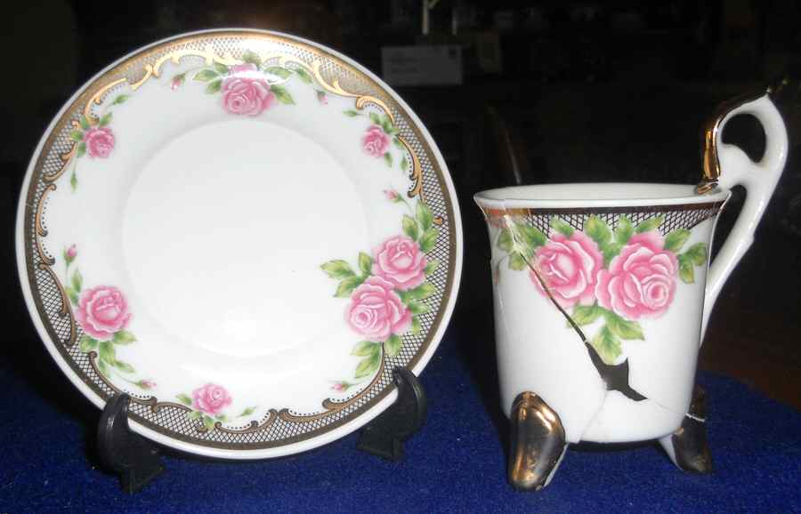 01704 Footed Demitasse Cup & Saucer Set by Lefton-1