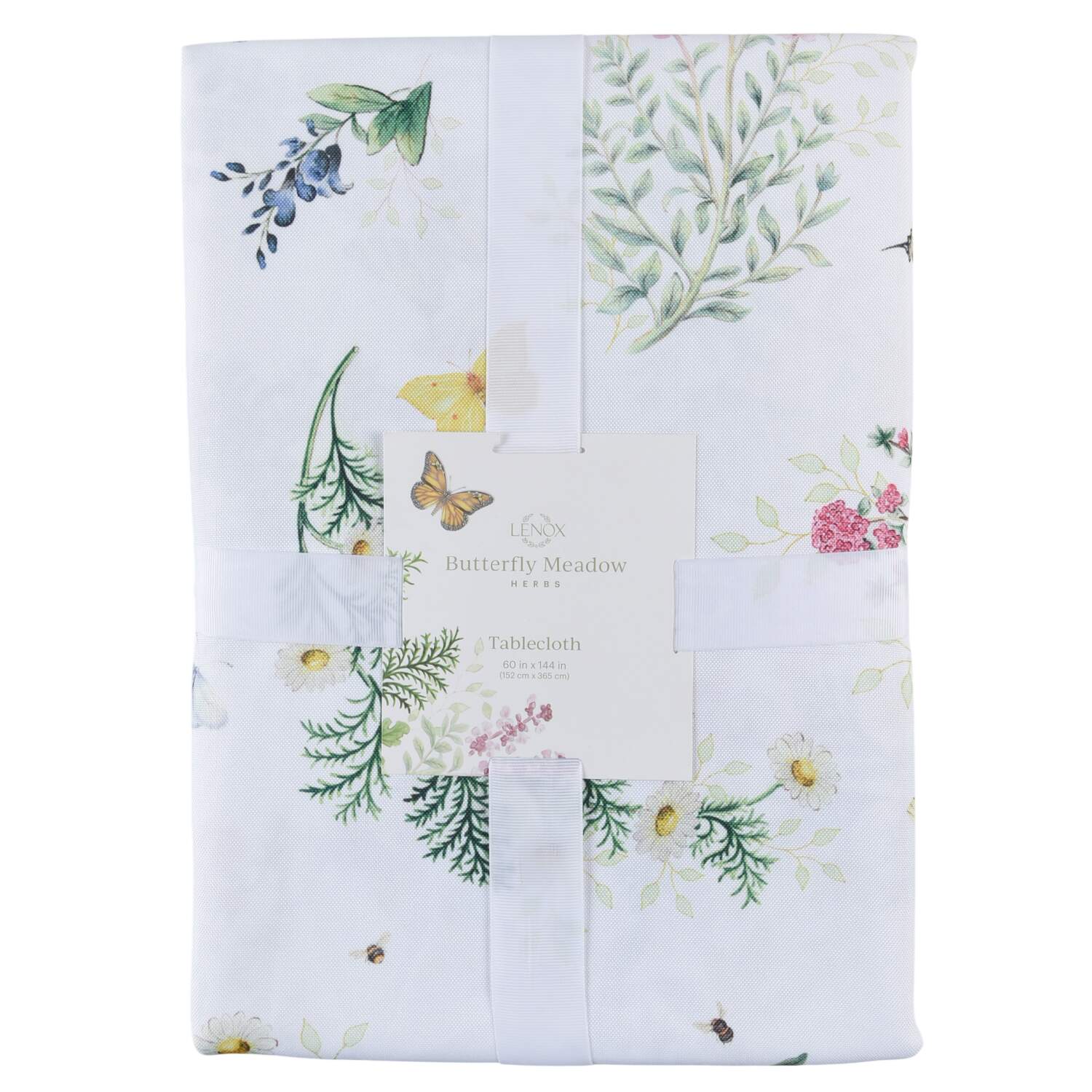 Butterfly Meadow Herbs 60" X 144" Rectangular Tablecloth by Lenox-1