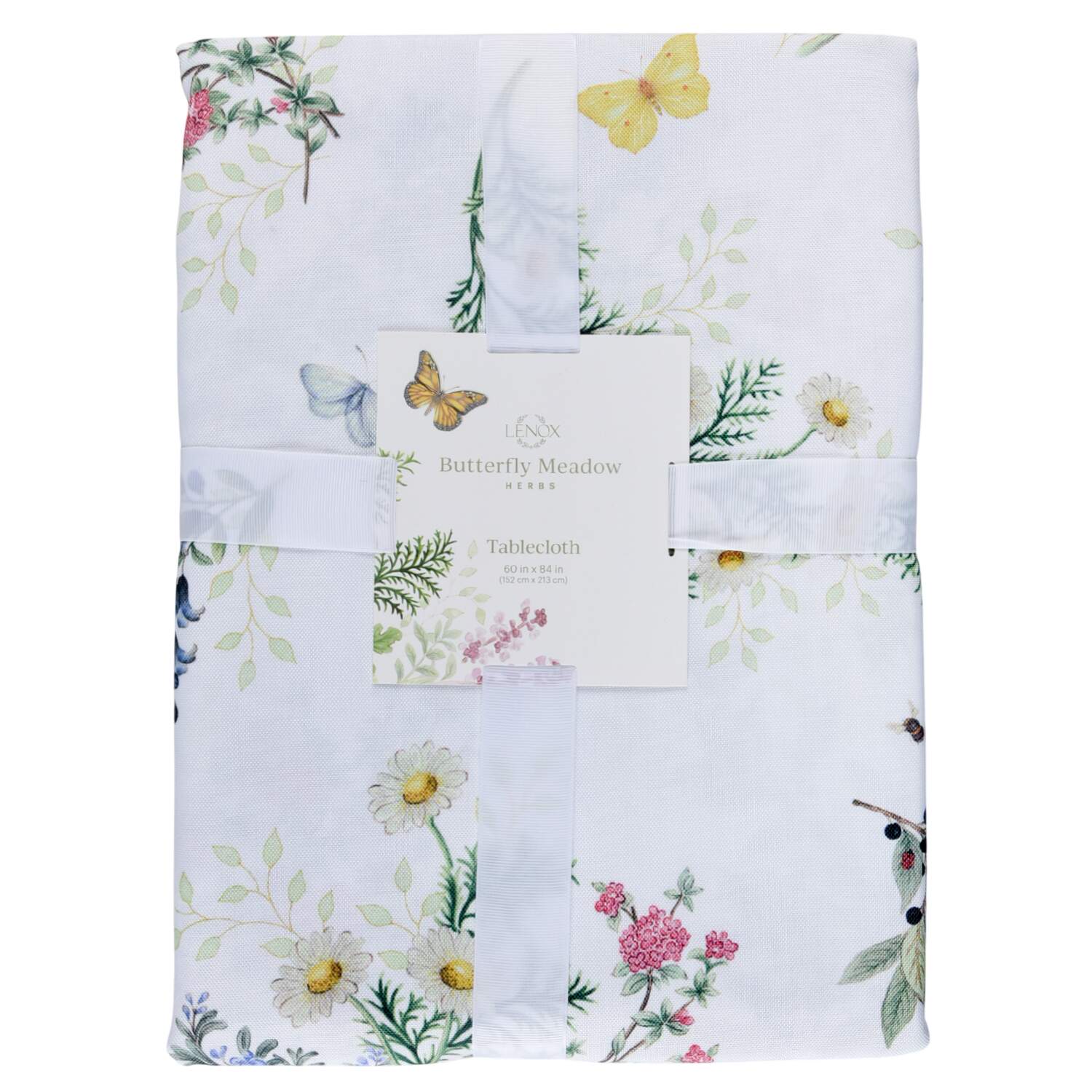 Butterfly Meadow Herbs 60" x 84" Rectangular Tablecloth by Lenox-1