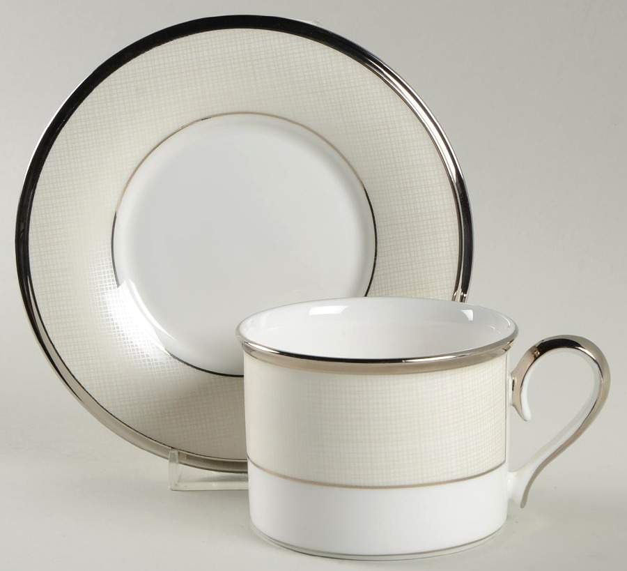 Linen Mist Flat Cup & Saucer Set by Lenox-1