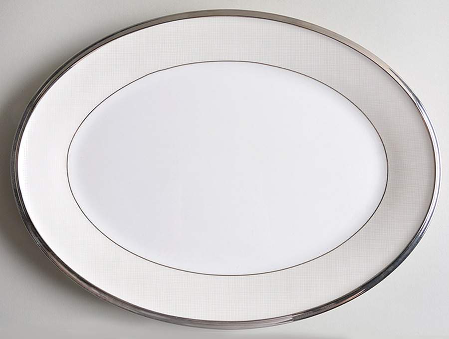 Linen Mist 13" Oval Serving Platter by Lenox-1