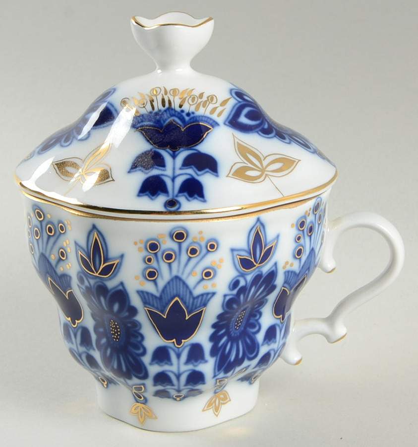 Lily of the Valley Footed Cup with Lid by Lomonosov-1