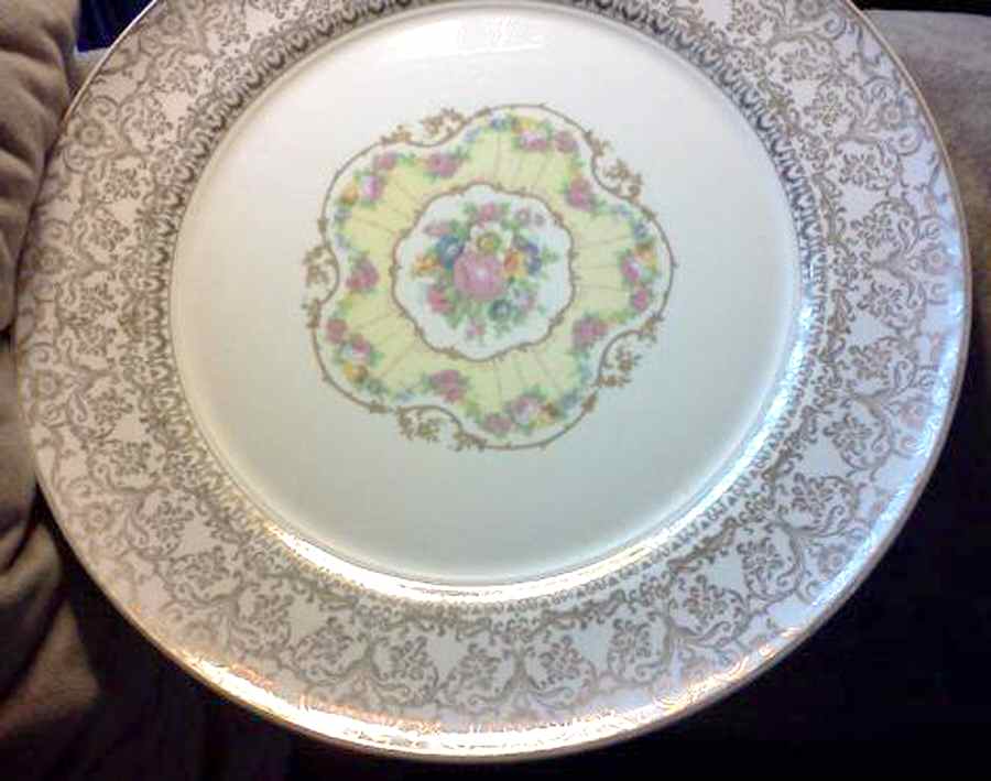 Delight Brocade Dinner Plate by Limoges-American-1