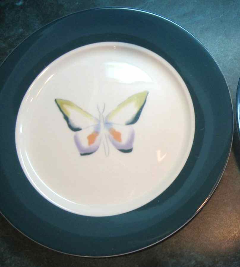 Farfalla Teal Dinner Plate by Lynn's China-1