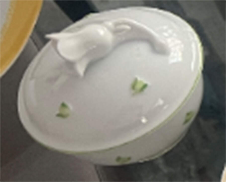 Muguet Green Sugar Bowl & Lid by Lalique-1