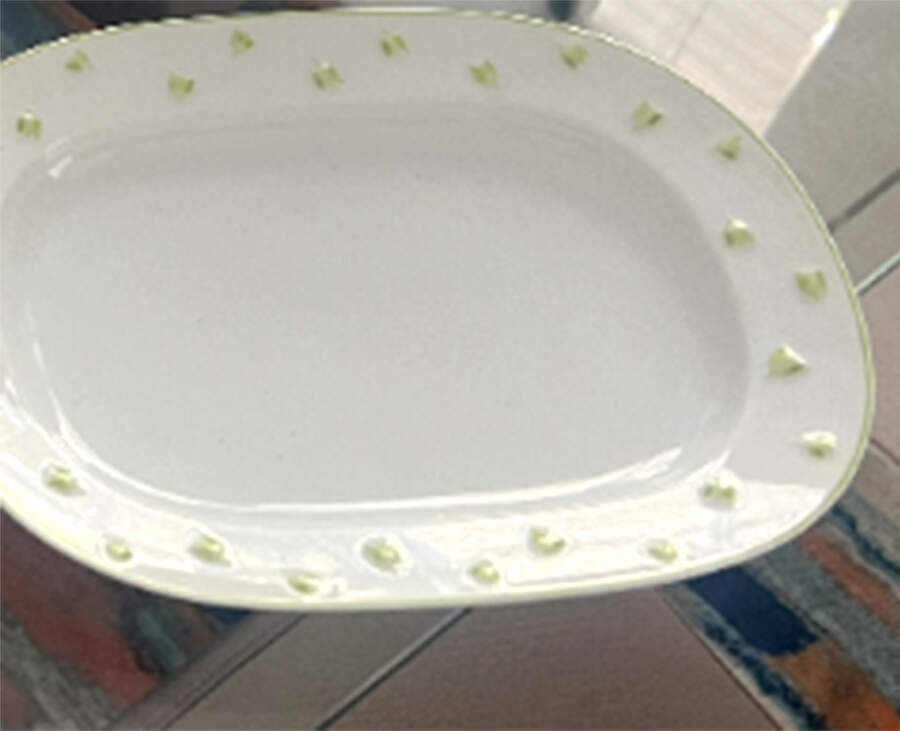Muguet Green 15" Oval Serving Platter by Lalique-1