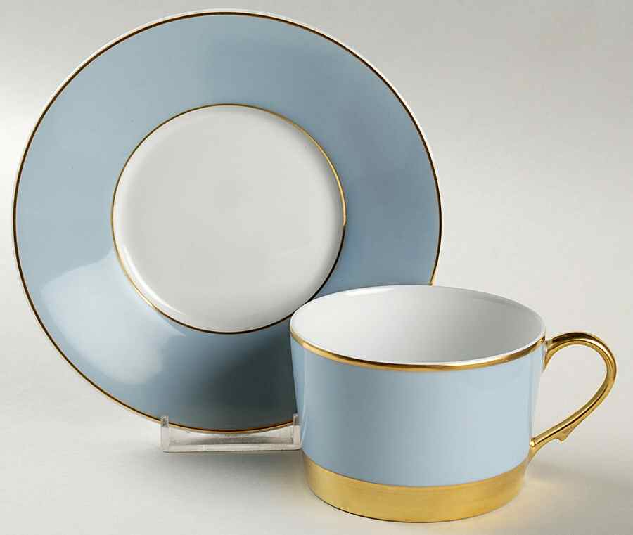 Aldon French Blue Flat Cup & Saucer Set by Ralph Lauren China-1
