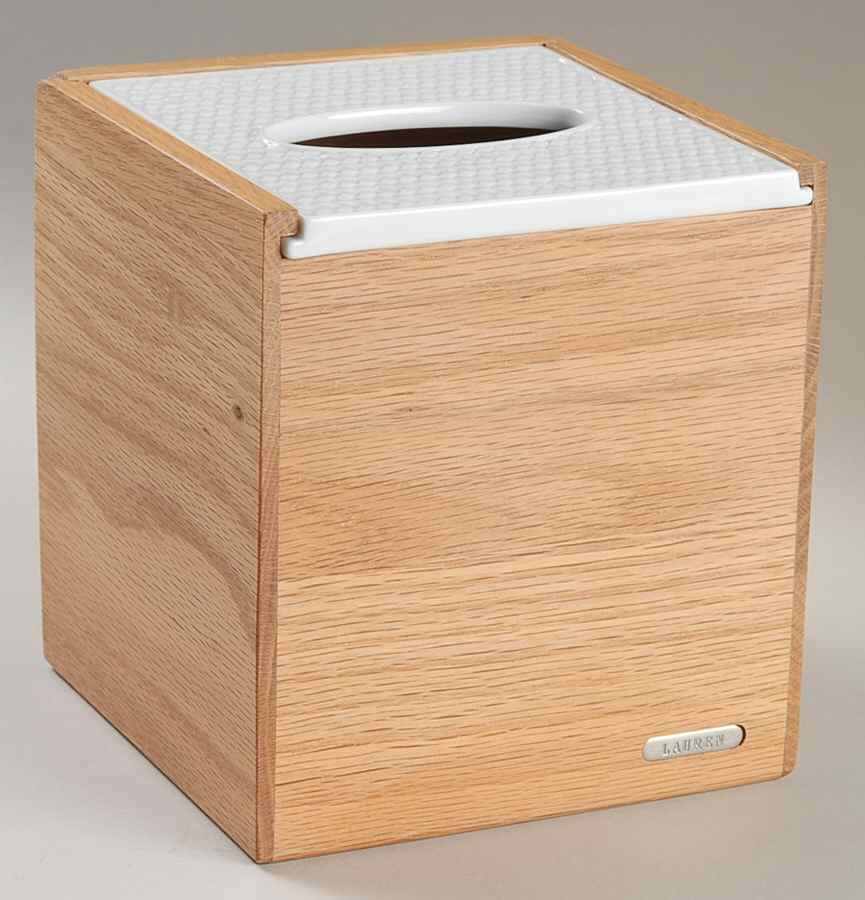 Hot Springs Wood Napkin Holder Box & Ceramic Lid by Ralph Lauren China-1