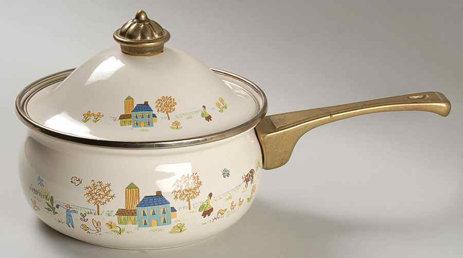 Country Design Collection 1.0 Quart Metal Covered Saucepan by Lincoware-1