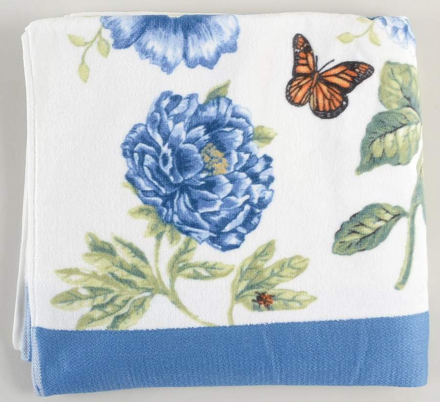 Butterfly Meadow Blue Bath Towel by Lenox-1
