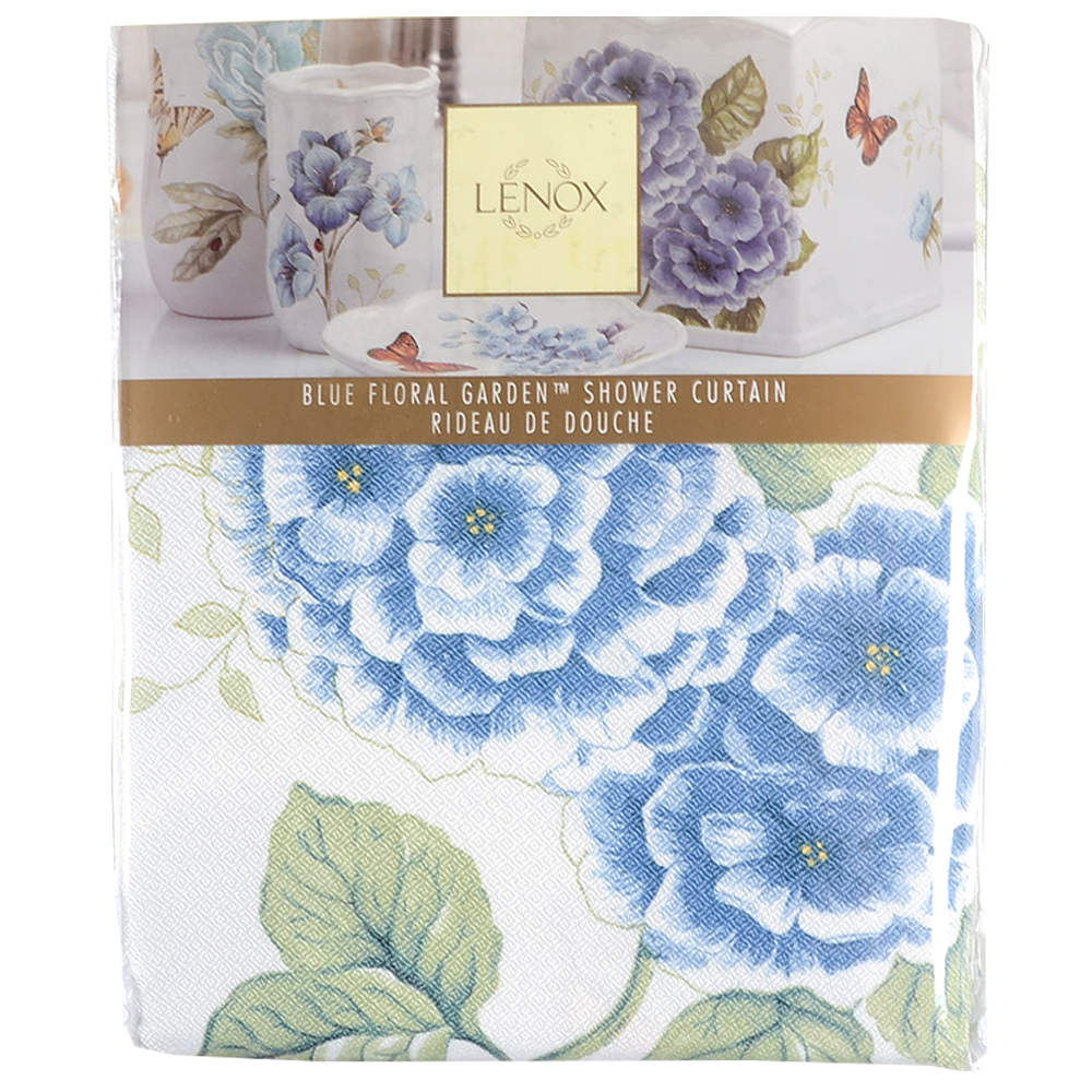 Butterfly Meadow Blue 72" X 72" Cloth Shower Curtain by Lenox-1