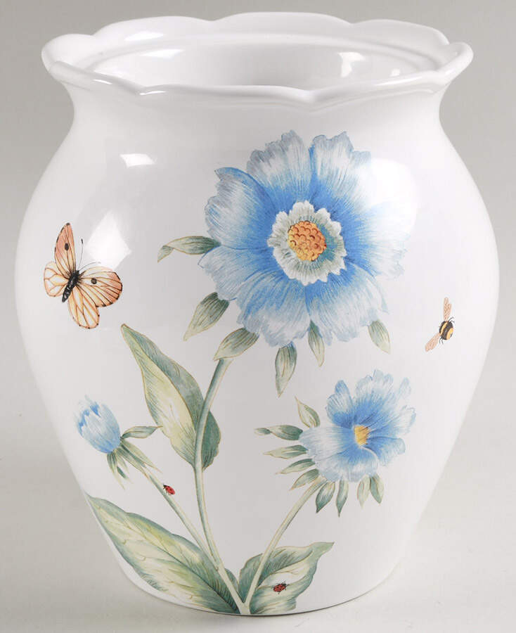 Butterfly Meadow Blue Cookie Jar No Lid by Lenox-1