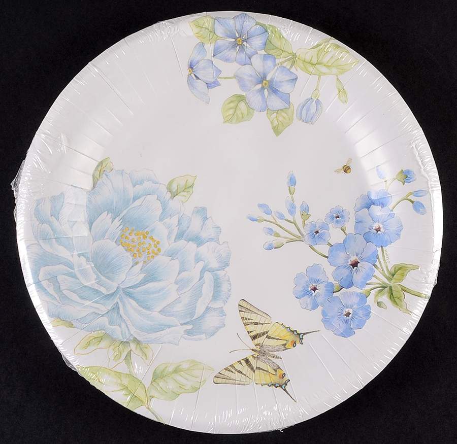 Butterfly Meadow Blue (Pack of 16) Paper Dinner Plates by Lenox-1