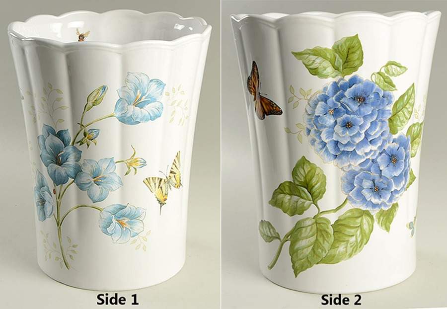 Butterfly Meadow Blue China Waste Basket by Lenox-1