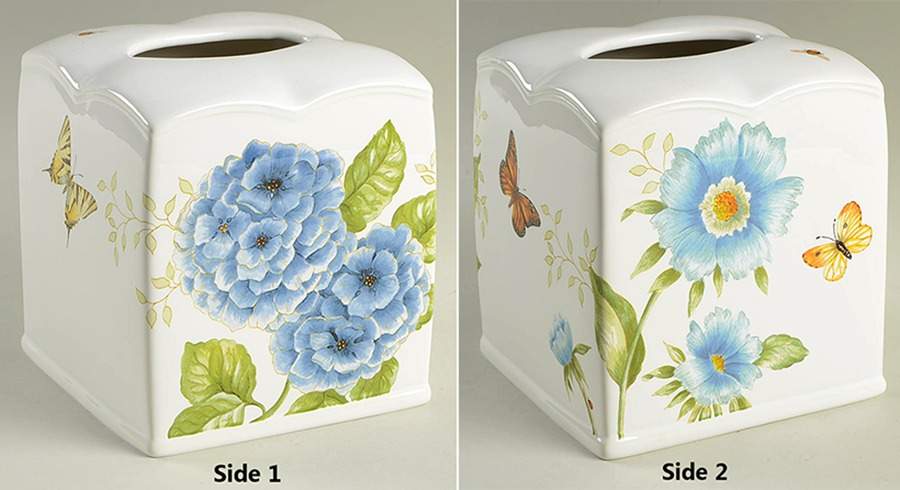 Butterfly Meadow Blue Square Tissue Box Cover by Lenox-1
