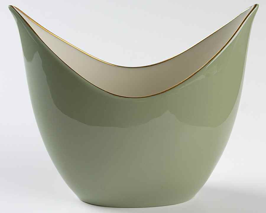 Crescent Collection Green (Gold Trim) 5" Vase by Lenox-1