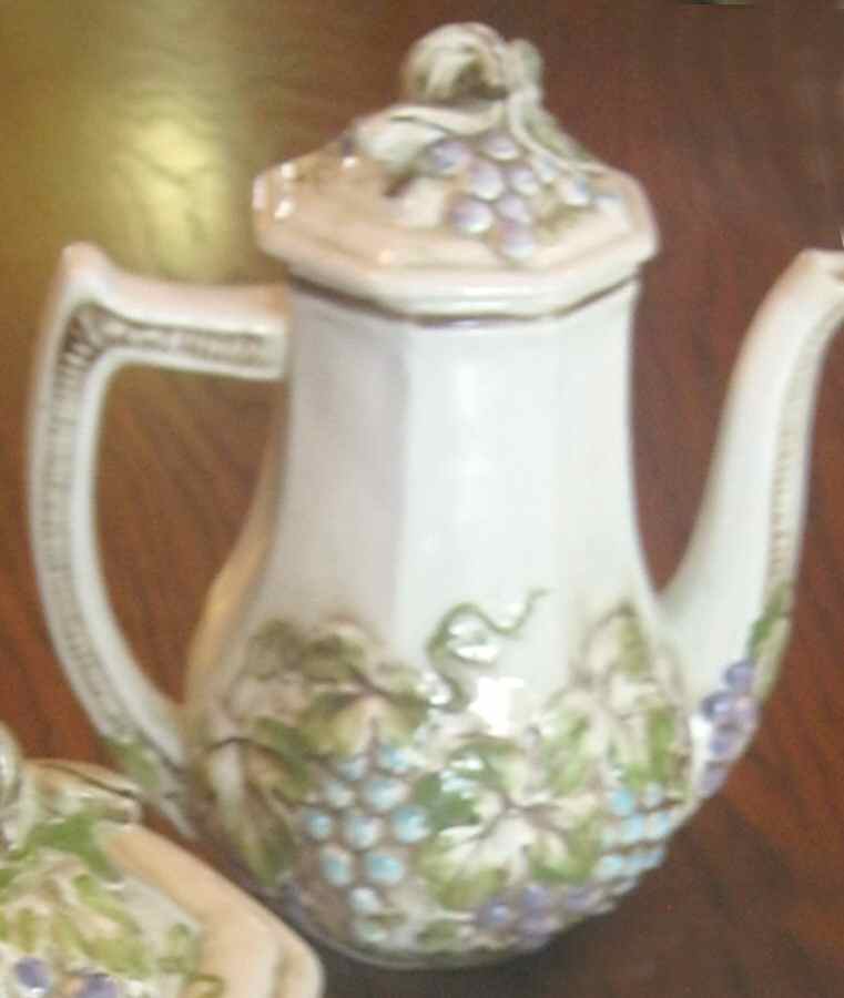 Vineyard Coffee Pot & Lid by Lefton-1