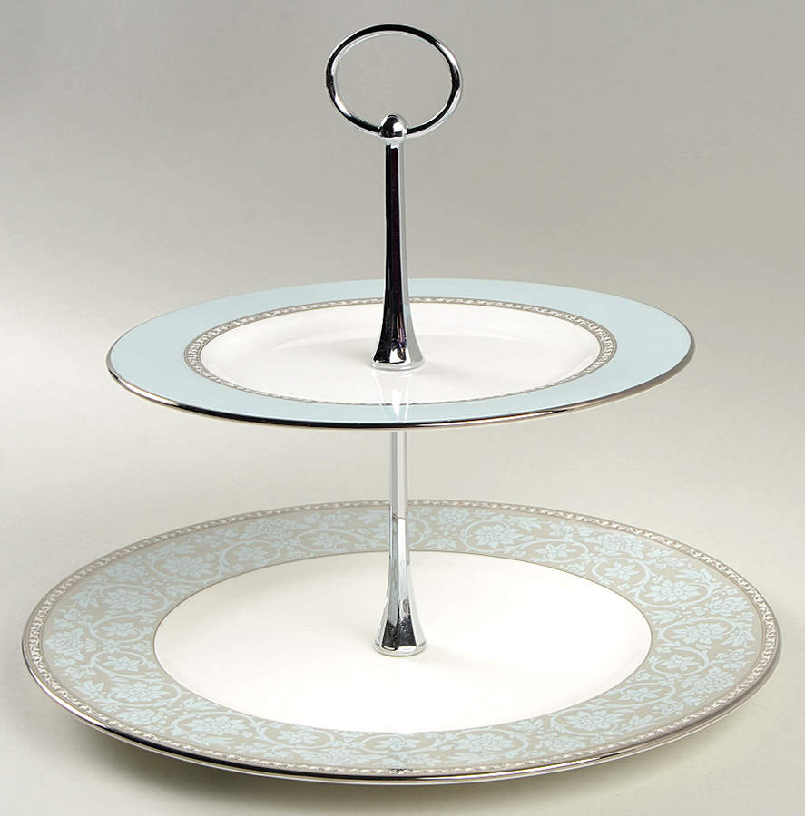 Westmore 2 Tiered Serving Tray (Dinner & Salad Plate) by Lenox-1