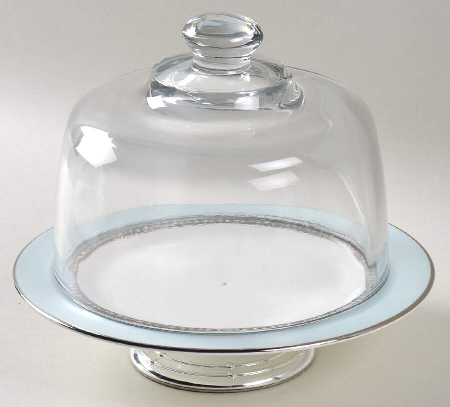 Westmore 6 1/2"-7 1/2" Footed Cheese Plate w/ Glass Dome HC by Lenox-1