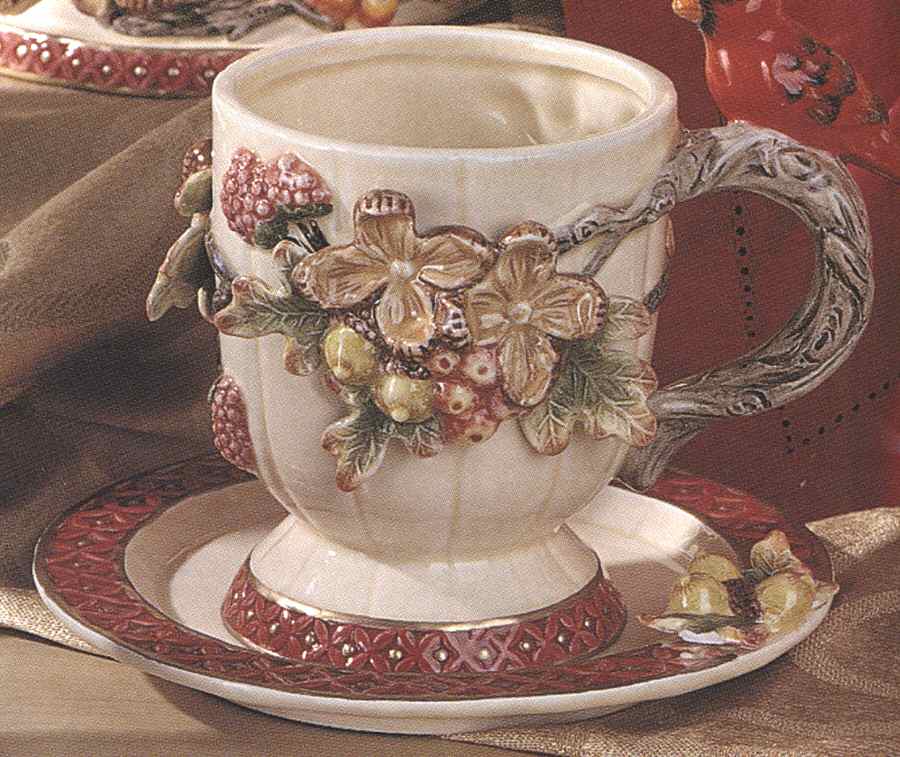 Cardinal Collection Footed Cup & Saucer Set by Lefton-1