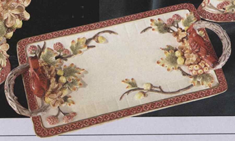 Cardinal Collection 17" Rectangular Serving Platter by Lefton-1