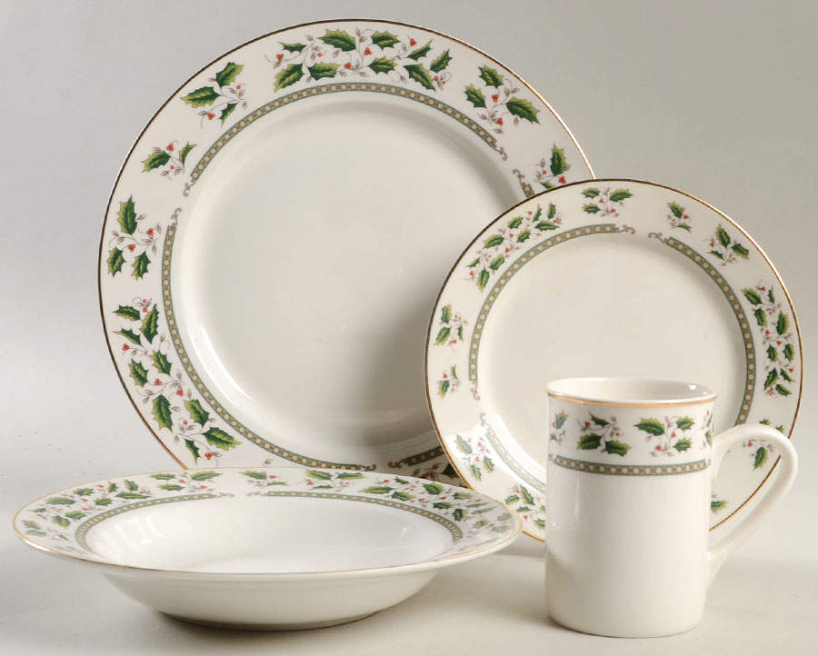 Affluent Christmas 4 Piece Place Setting by Lynn's China-1