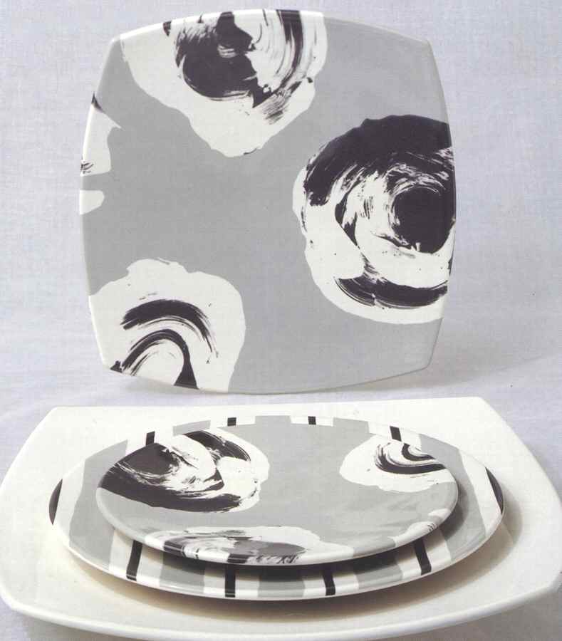 Amelia Gray Square Dinner Plate by Luneville-1