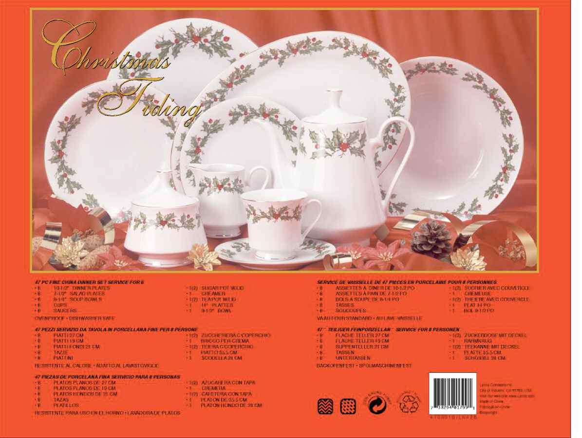 Christmass Tiding 16" Oval Serving Platter by Lynn's China-1