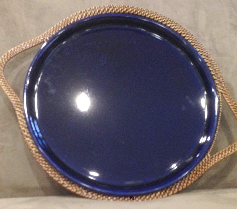 Somerset Island 11" Round Chop Plate & Rattan Holder by Ralph Lauren China-1