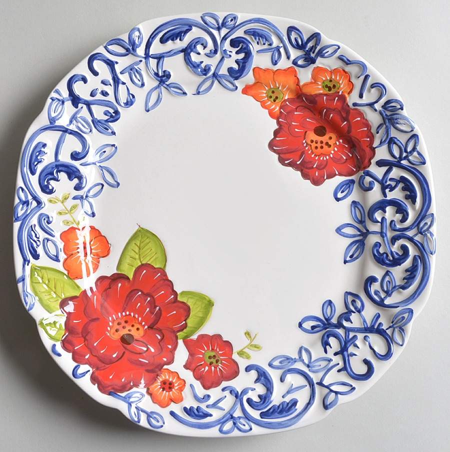 Cottage Rose Dinner Plate by Laurie Gates-1