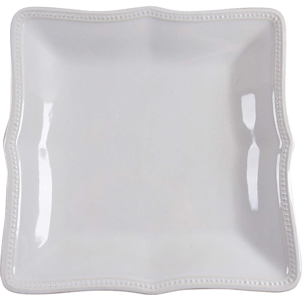 French Perle Bead White Square Dinner Plate by Lenox-1