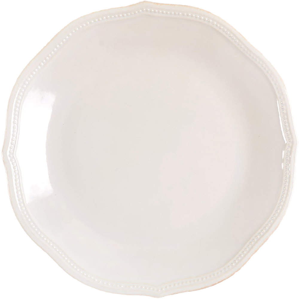French Perle Bead White Dinner Plate by Lenox-1