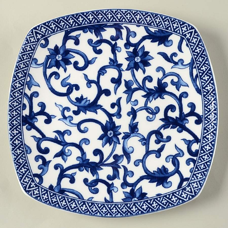 Mandarin Square Blue Salad Plate by Ralph Lauren China-1
