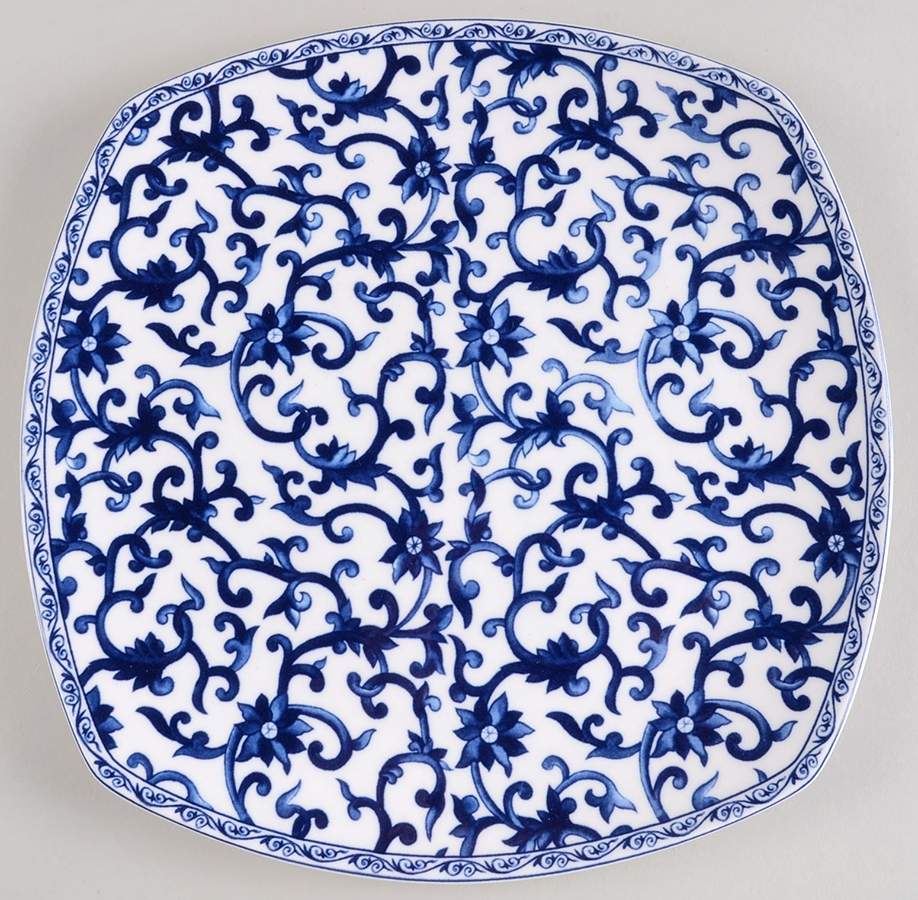 Mandarin Square Blue 11" Square Serving Platter by Ralph Lauren China-1