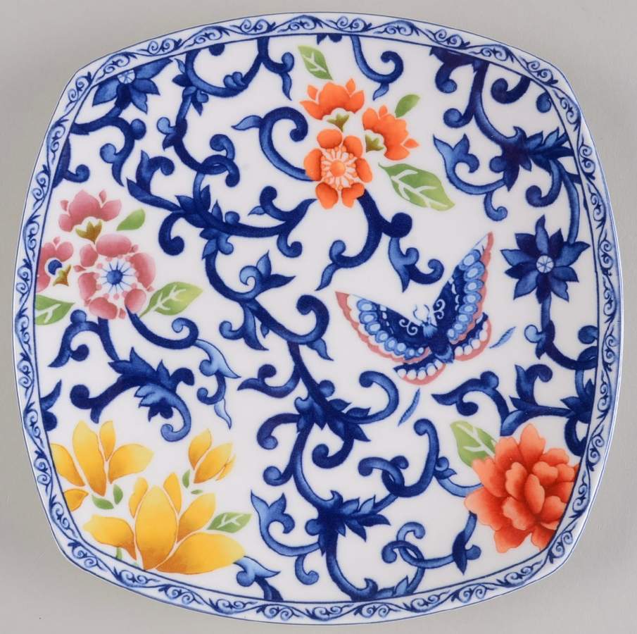 Mandarin Square Blue Accent Luncheon Plate by Ralph Lauren China-1