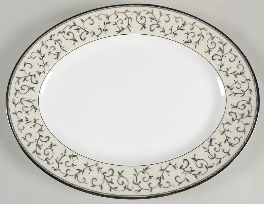 Opal Innocence Silver 13" Oval Serving Platter by Lenox-1